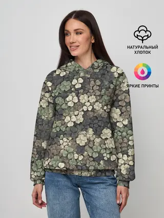 Женское худи / Камуфляж с клевером