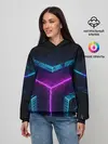 Женское худи / Неоновые грани 3D