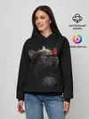 Женское худи / Котик и бабочка