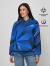 Женское худи / 3D абстрактные фигуры BLUE