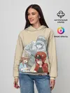 Женское худи / Клетки за работой