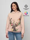 Женское худи / олень рога цветы