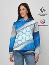 Женское худи / 3D AQUA БРОНЯ ОБЪЕМНЫЕ СОТЫ