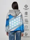 Женское худи / 3D AQUA БРОНЯ ОБЪЕМНЫЕ СОТЫ