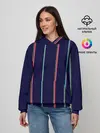 Женское худи / Синие и розовые полосы