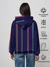 Женское худи / Синие и розовые полосы