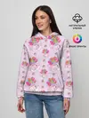 Женское худи / Розовый кит летящий на шариках