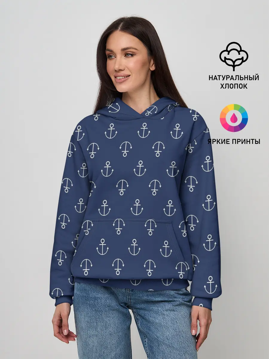 Женское худи / Узор якоря
