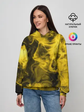 Женское худи / Желтый Неоновый Дым