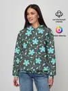 Женское худи / Цветочный узор на темном фоне