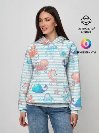 Женское худи / Морские жители