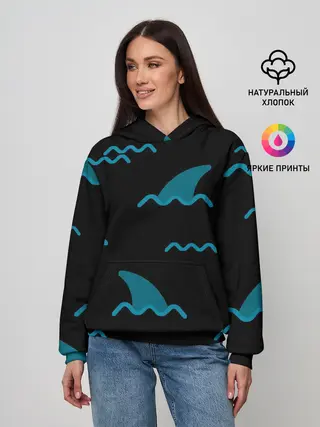 Женское худи / Плавники акул