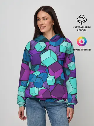 Женское худи / СИРЕНЕВЫЕ КУБЫ