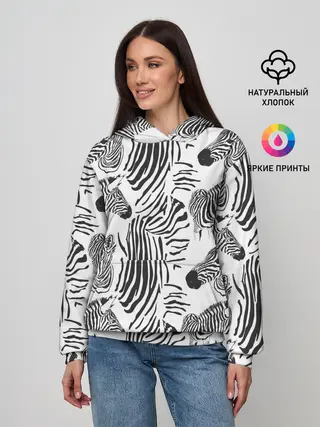 Женское худи / Зебра