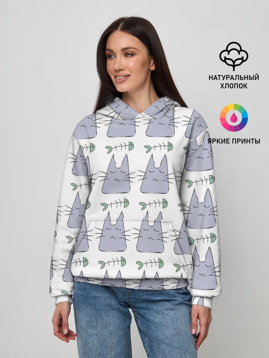 Женское худи / Кот каваий
