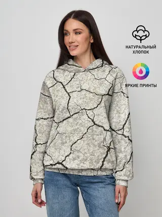 Женское худи / Трещины на земле