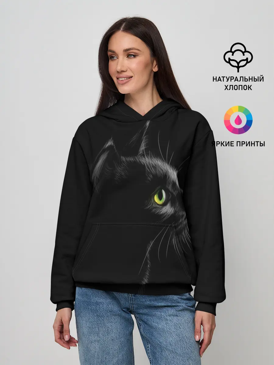 Женское худи / Черный кот