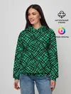 Женское худи / Абстрактный зелено-черный узор