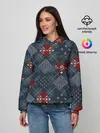 Женское худи / Синий джинсовый плед