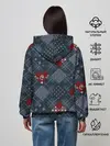 Женское худи / Синий джинсовый плед