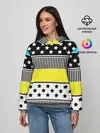 Женское худи / Неоновый яркий полосатый узор