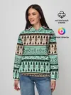 Женское худи / Новогодний зимний орнамент