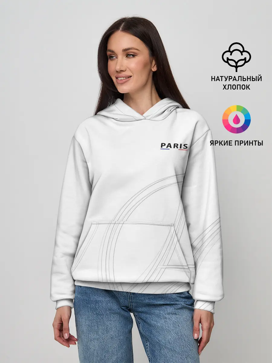 Женское худи / PSG | Core Big Logo White (New 2022/23)
