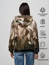 Женское худи / Бежево-коричневая мозаика