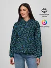 Женское худи / Абстрактный зелено-синий узор