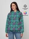 Женское худи / Бирюзовый клетчатый узор