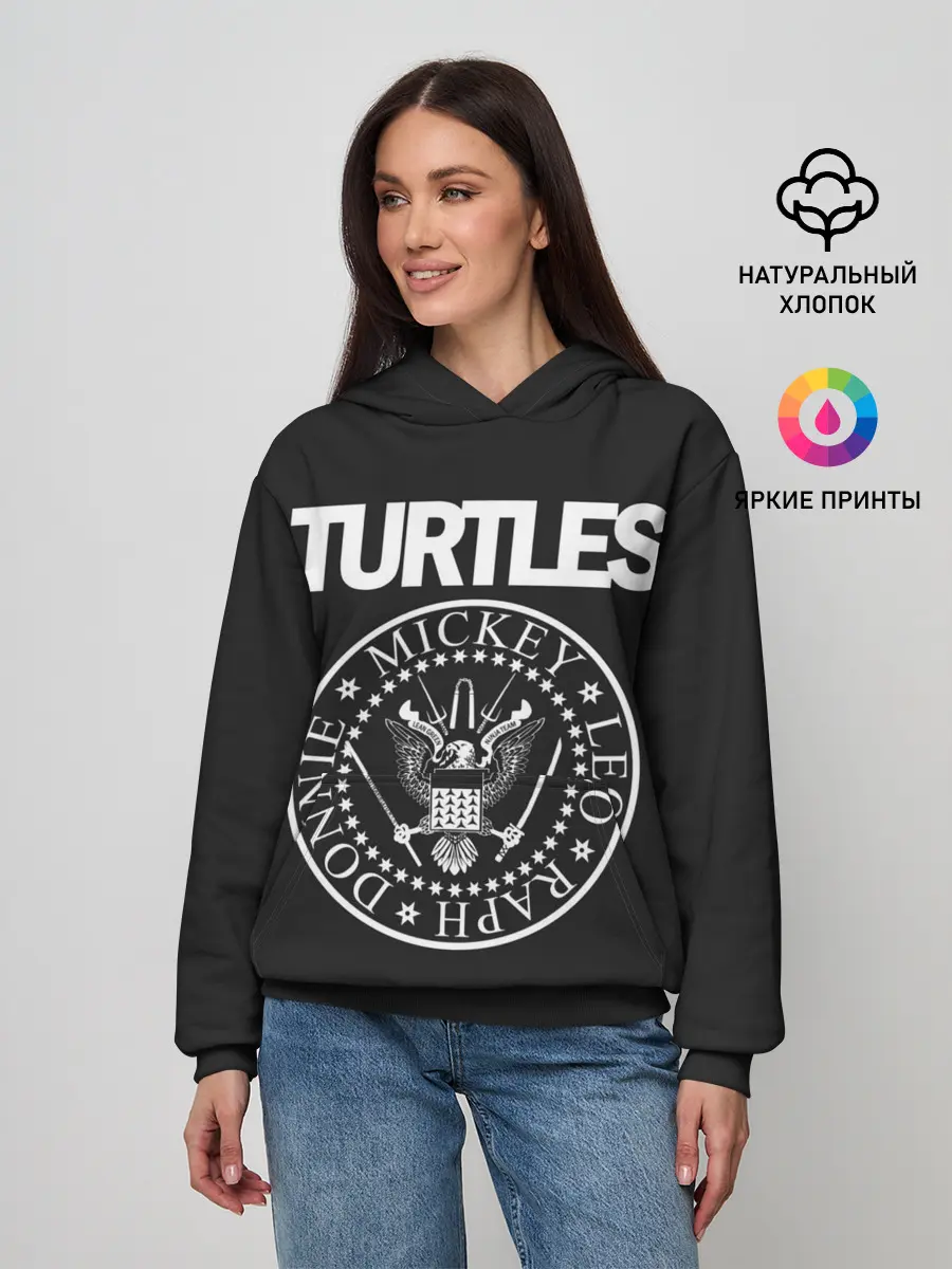 Женское худи / Ramones x TMNT