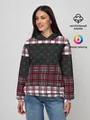 Женское худи / Комбинированный красно-серый