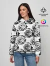 Женское худи / Черно-белый абстрактный узор