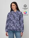 Женское худи / Сине-фиолетовый цветочный узор