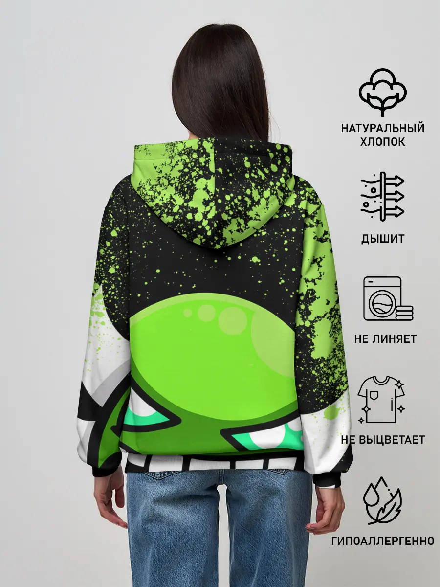 Женское худи / Geometry Dash (Green)