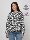 Женское худи / Черно-белый абстрактный узор