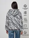 Женское худи / Черно-белый полосатый тигровый