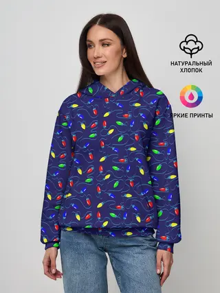Женское худи / Разноцветные Лампочки