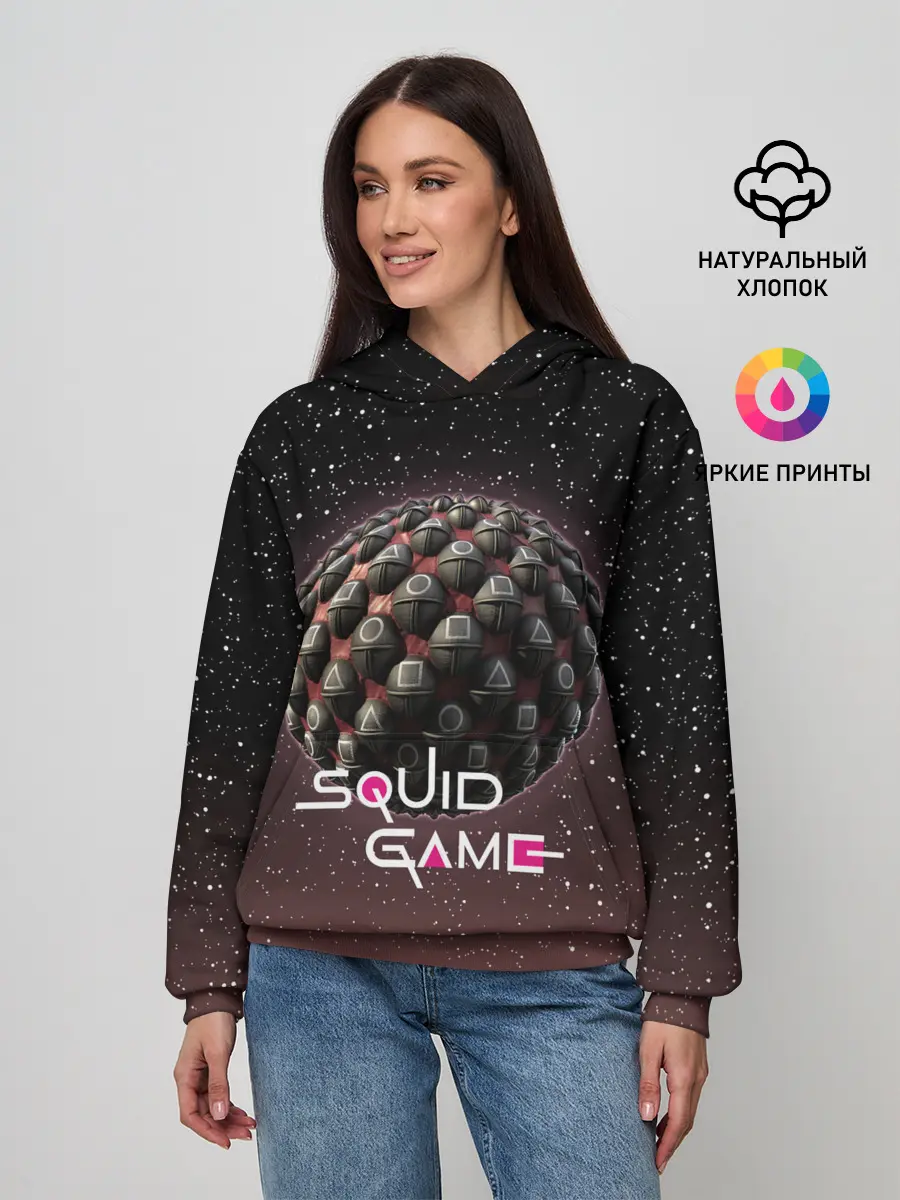 Женское худи / ПЛАНЕТА ИГР | ИГРА В КАЛЬМАРА