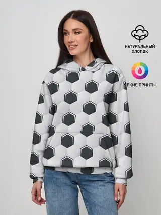 Женское худи / Текстура футбольного мяча