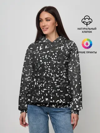 Женское худи / ЧБ мозаика