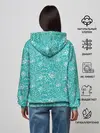 Женское худи / Хохломские узоры. Бирюза.