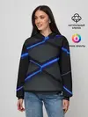Женское худи / 3d неоновый черный принт плиты
