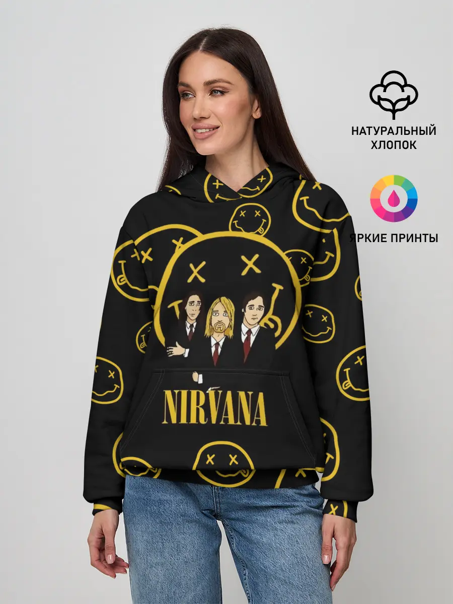 Женское худи / Арт на группу Nirvana