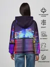 Женское худи / Плывущий неоновый тигр