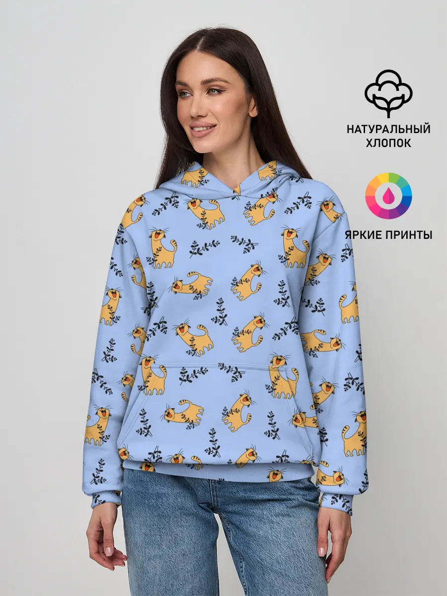 Женское худи / Радостный кот