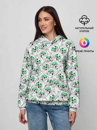 Женское худи / Веселые кошачьи глазки