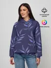 Женское худи / Листья на темно синем фоне