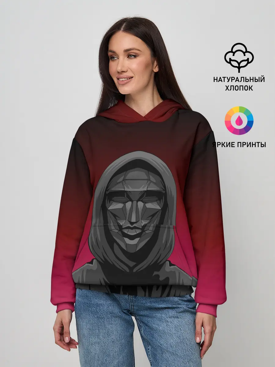 Женское худи / Распорядитель игры на черно розовом фоне