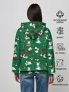 Женское худи / Новогодний паттерн с зайчиками